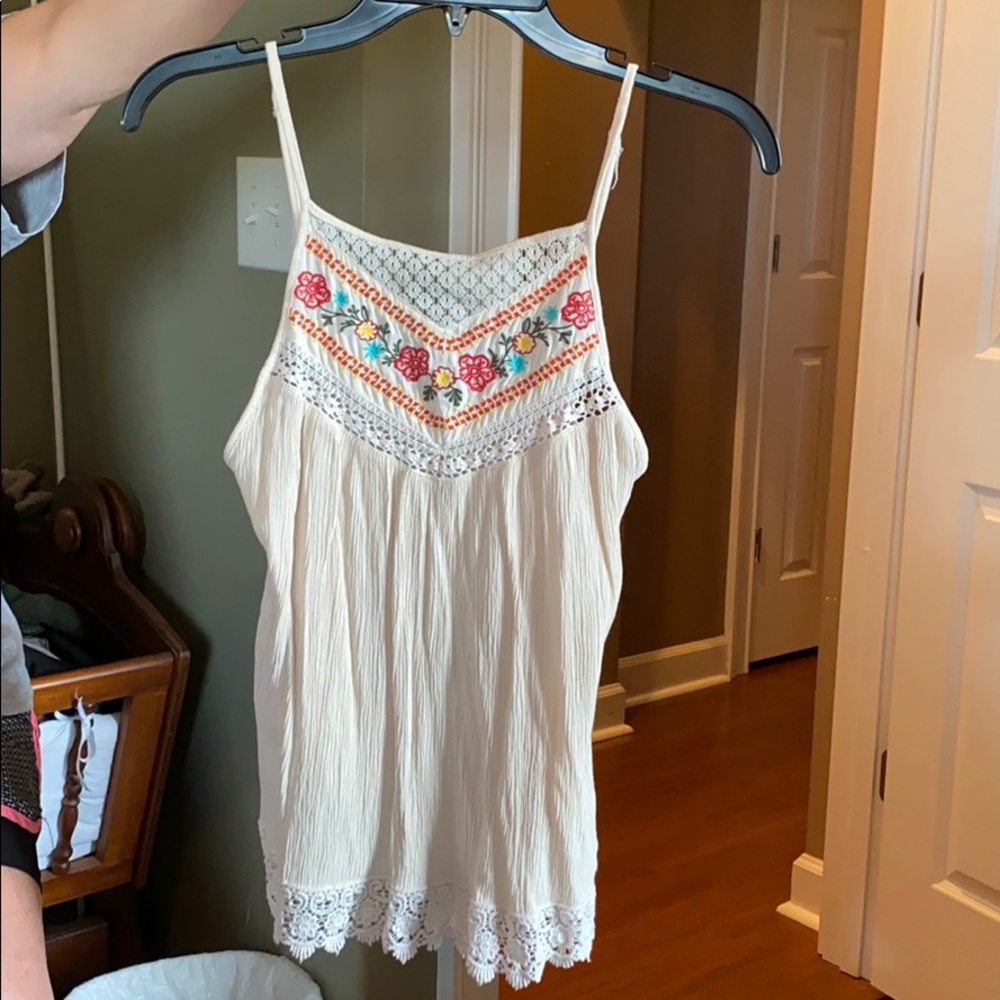 Lace and Embroidered Top